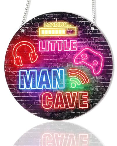 Kighdel Neon Multicolor Gaming Decorative Sign, Modern Playful Gaming, Little Man Cave, 15×15cm (5.9×5.9 inches), Acrylic