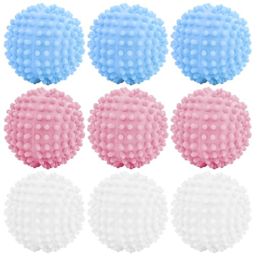 9 bolas de secado, bolas de lavado, bolas de secado reutilizables para chaquetas de plumón, bola de lavado para lavadora, bolas de secadoras, bolas de secado para la limpieza de ropa del hogar