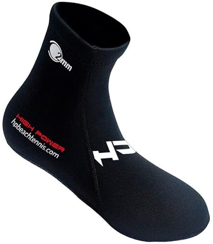 HIGH POWER HP Calzari Beach Tennis e Beach Volley 2mm con suola rinforzata e antiscivolo (Nero, Sistema Taglie Calzature EU, Adulto, Numero (range), Stretta, 43)