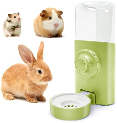 XHYASD Rabbit Water Bottle 600ml Hanging Drinking Feeder for Small Animals | Silent Flow System, Spill Resistant Outlet, Keeps Drinking Area Cleaner, Ideal for Daily Hydration Needs