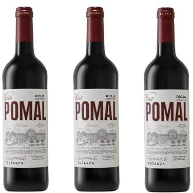 VIÑA POMAL Crianza, Vino Tinto DO Rioja, 100 por 100 Tempranillo, 75 cl (Paquete de 3)