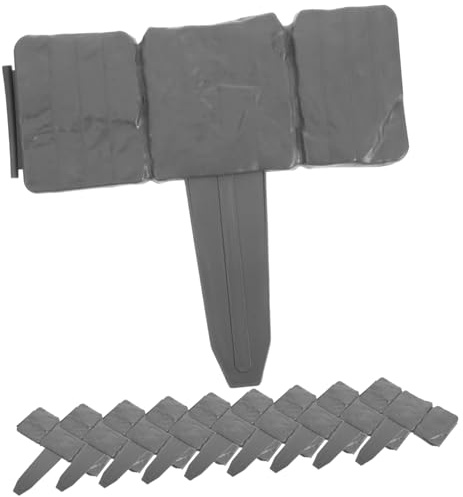 Milisten 20pièces Bordure De Jardin Extérieure Décorative sans Creuser Plastique Imitation Pierre pour Aménagement Paysager De Pelouse Parterre De Fleurs
