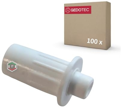 Gedotec Ammortizzatori per porte in plastica, Ø 5 mm, 100 pezzi, colore bianco, ammortizzatori per porte, ammortizzatori contro porte che si sbattono, ammortizzatori di battuta SAMMY-GO