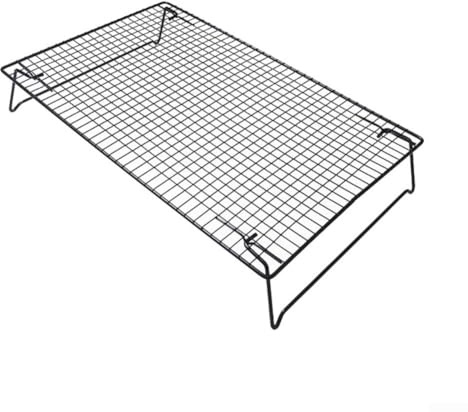 Estante de refrigeración plegable con patas plegables para cocinar, asar, secar y asar a la parrilla, de acero al carbono, apto para horno, con rejilla de malla cruzada para soportar alimentos e