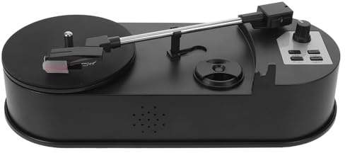 Alipis Platine Vinyle Vintage avec Conversion Mp3 sans Ordinateur, Tourne-Disque Rétro Noir, Enceinte Portable Intégrée, Technologie Anti-Saut Avancée, Salon et Bureau, Lecteur de Disque