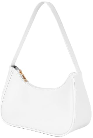 BSBUY Borse Donna a Tracolla Vintage, Ascellare Retrò Anni '90 in pelle PU, Elegante Borsa a mano Casual da Donne per Lavoro e Università, Shopping, Bianco