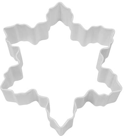 R&M Snowflake 4 Cookie Cutter White With Brightly Colored, Durable, Baked-on Polyresin Finish