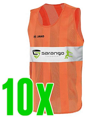 Jako Trainingsleibchen orange 10er Set Sarango Logo, Wähle Deine Größe:0 (Bambini)