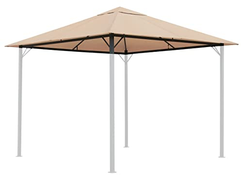 QUICK STAR Toit de Rechange 250 g pour pavillon de Jardin 3 x 3 m Sable Antique Housse de Rechange