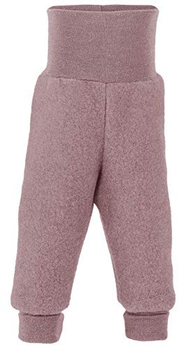 Engel Baby Hose Fleece, 100% Schurwole, Natur, Gr. 50/56-86/92, 3 Farben (62/68, Rosenholz Melange)
