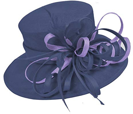 Caprilite Navy Large Queen Brim Hat Occasion Hatinator Fascinator Weddings Formal