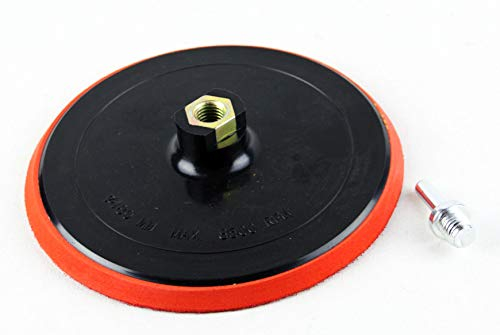 Lepik Plato de lijado con gancho y bucle M14 de 180 mm, incluye mandril para taladro/amoladora angular.