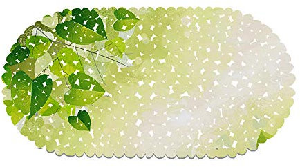 Jaeknxcg Badewanneneinlage rutschfest Badematten für Wanne Duschmatte mit Abflusslöchern Saugnäpfe Maschinenwaschbar 35X70CM Grün
