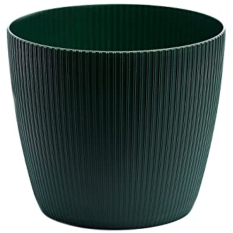 Home Garden Ornaments Decorative Plant Pots Indoor – Striped Indoor Plant Pot for Home and Garden (Diameter 18cm, Green)