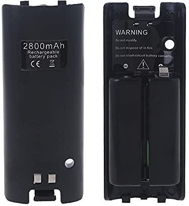 Spielkonsole Power Bank 2 Stück wiederaufladbarer Akku mit 2800 mAh Kapazität Schwarz Weiß Akku Power Set Wiederaufladbarer Akku Pack 2800 mAh für U Spielkonsole