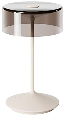 SIGOR Numotion - Dimmbare LED Akku-Tischleuchte Indoor & Outdoor, IP54 spritzwassergeschützt, Höhe 26,5 cm, aufladbar mit Easy Connect, 12 h Leuchtdauer, dünenbeige