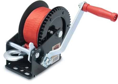 Dragon Winch Seilwinde Handseilwinde 2500 lbs / 1133 kg mit Haken und Gurt 10m zum von kleinen Booten, Motorrädern, Fahrzeugen und für den Einsatz in Werkstätten | Einstufige Winde