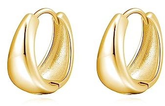 SLUYNZ 925 Sterling Silber Tropfen ohrringe Creolen für Frauen Damen Tropfen Creolen Ohrringe klobige Creolen