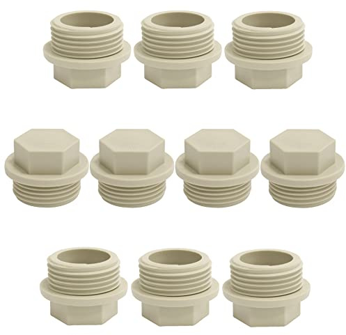 AERZETIX - Juego de 10 Tapones Roscados Macho 1 para Tubo de Agua en PPR Polipropileno - Fontanería Calefacción Instalación Sanitaria Sistema Alimentación Racor Circuito Frío Caliente