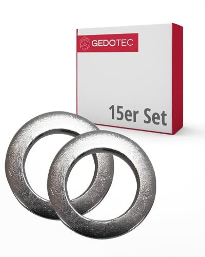 Gedotec Unterlegscheiben aus Stahl I 10 x 16 x 2 mm I 15 Stück Distanzscheiben verzinkt I mit Rostschutzbeschichtung I Optimale Ausrichtung von Türen und Fenstern I Türunterlegscheiben