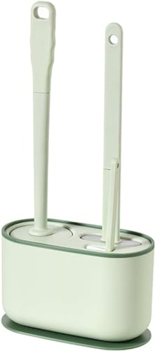 Basaza Toilet Brush Green Silicone Toilet Brush with Toilet Brush Holder Set Bathroom Standing or Wall Mounted Toilet Brushes Silicone Hand Brush Bathroom Accessories Toilet Brush Motorhome Caravan