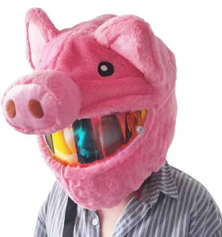 Motorradhelm Cover,Motorradhelm Abdeckung Plüsch,Cartoon Plush Motorcycle Helmet Cover,Motorradhelm Überzug Lustigmotorradhelm Überzug Plüsch,Für Männer, Frauen(Ohne Helm)