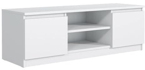 MebLocker TV-Schrank 140 cm, 2 Türen | Wohnzimmer Möbel, Moderner Fernsehschrank, Fernsehtisch, TV-Lowboard 138,6x39x40 cm