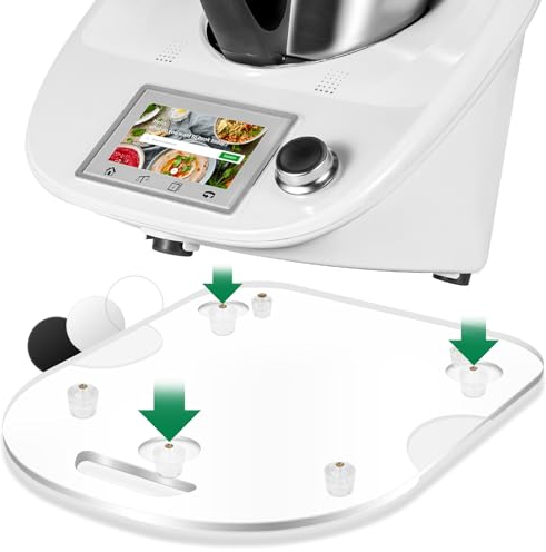 für Thermomix TM6 TM5 Gleitbrett Acryl,Ticanros Premium Schnelles Bewegen Rollbrett für Thermomix Vorwerk Küchenmaschine TM6 Zubehör Unterlage Brett, Transparent