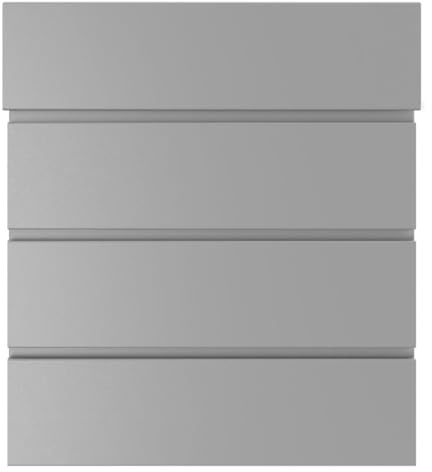 Brevlåda Manufaktur brevlåda kant med tidningsfack – design 1 individuellt med ditt namn och husnummer (RAL 9007 grå aluminium)