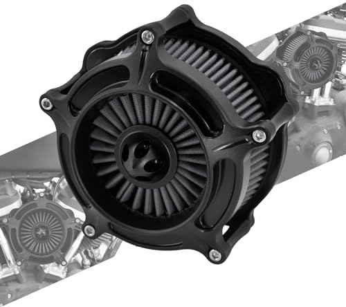 HCmotorku Motorrad-Luftfilter Ansaugfilter Kompatibel mit Harley Sportster 883XL 1200 2004-2023 (Mattschwarz + Grau)
