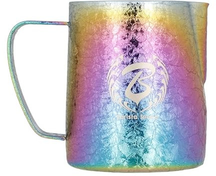 Barista Space Polished Silver Milk Jug optimal für Latte Art mit präziser Ausgusstülle, leicht und handlich, empfohlen von Weltmeistern – silverMulticolor - 350ml