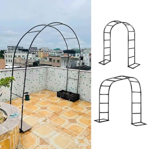 WCQSYY Arco De Jardin para Plantas Arco De Hierro Forjado para Plantas Trepadoras Arco De Rosales para Plantas Trepadoras,Blanca,W1.4M*H2.3M