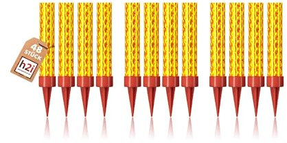 h2i Eissterne | 48 Stück | 30 Sek. Brenndauer | Eisfontäne, Sprühkerze, Wunderkerze - Highlight für Events, Party, Hochzeit, Geburtstag | Tischfeuerwerk & Deko für Flaschen & Torten | Kat F1