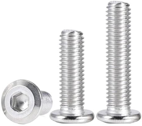 2 Stück große flache Sechskant-Innensechskantschrauben M6 M8 M10 M12 Edelstahl-Verbindungsschrauben, 2Stk, M6x45mm