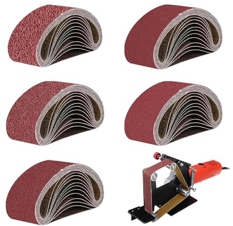 VIDSTW 20 Pezzi Nastri Abrasivi 75 x 533 mm (4 x Grana 80/120/150/240/400 Mixpack) Carta Abrasiva per Levigatrice per Levigatrice a Nastro Carta Vetrata per Levigatrice, per Levigare, Limare