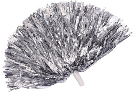 LIZHAYG Cheerleader Pompons 2 Stück Cheerleading Cheerleader Pompon Ball Jubel Tanz Pom Pom Aerobic Sport(Silver,20g)