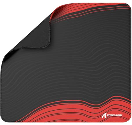 ATTACK SHARK CM02 Gaming Mouse Pad Esports Speed Large Mouse mats for Desk Waterproof Surface Stitched Edges and Anti-Slip Rubber Base Size XL Laminate 17.72” x 15.75” x 0.16” Black/Red