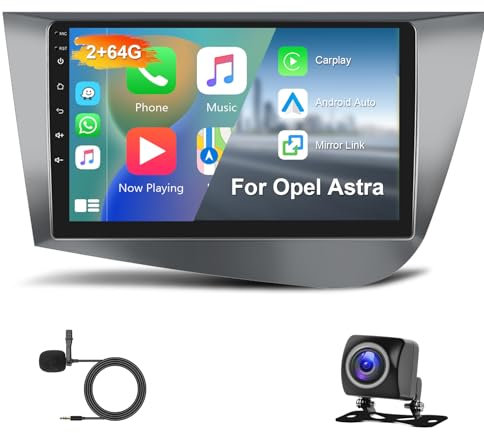 2GB+64GB Android Autoradio pour Seat Leon 2 MK2 2005-2012 Carplay sans Fil Android Auto, Hodozzy Écran Tactile 9 Pouces, GPS, WiFi, Bluetooth, FM/RDS, Lien Miroir Radio 2 Din pour Seat Leon + Caméra
