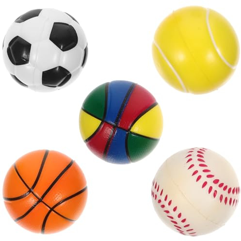 Abaodam 5 Stück Hüpfball Kinderfußball Mini Fußball Kinderbasketball Mini Basketball Kinderfußball Sportbälle Schäumende Fußbälle Großpackung 7 Zoll Basketball Kleine Bälle Pu Schwamm