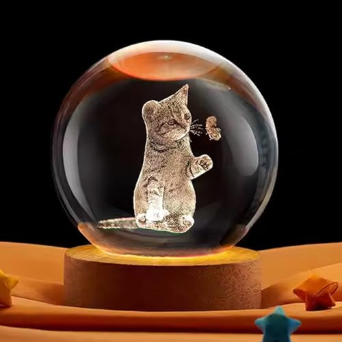 Miguha Bola de cristal personalizada con foto 2D, luz nocturna LED, globo de nieve personalizado, decoración for dormitorio, oficina, lámpara de recuerdo for boda, regalos(8cm/3.2in)