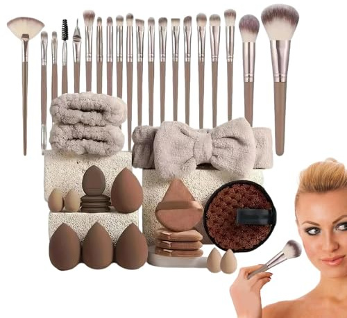 Kit d'Outils de Maquillage | Trousse de Pinceaux pour Femme,40 Pièces pour Fond de Teint Contour Fard à Paupières Application Maquillage Femmes Filles