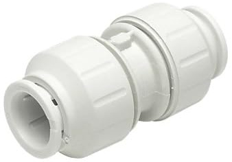 Plastic Push-FIT Equal Coupler 15MM, Suitable for Drinking Water, Suitable for Water Systems, Suitable for Hard & Soft Water Areas, 1 in Pack