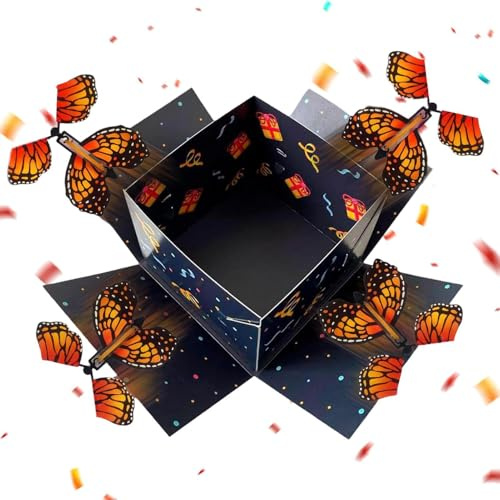 Explosionsfödelsedagsbox – dekorativ, multifunktionell, realistisk och festlig – explosionslåda för festivaler | för kvinnor och män, fest, nyår, semester, bröllop, alla hjärtans dag