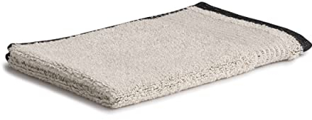 möve Eden Gästetuch Biesenbordüre 30 x 50 cm aus 80 % Baumwolle / 20 % Leinen, nature / black