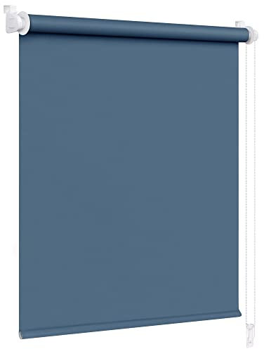 Victoria M. Klemmfix Verdunkelungsrollo ohne Bohren Rollo Seitenzugrollo Verdunkelung für Fenster und Türen, 70 x 230 cm, Dunkelblau