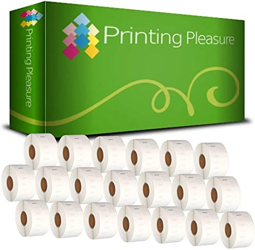 Printing Pleasure 20 x 99012 Rollen Etiketten kompatibel für Dymo LabelWriter & Seiko Etikettendrucker | 36mm x 89mm | 260 Stück | Große Versand-Etiketten