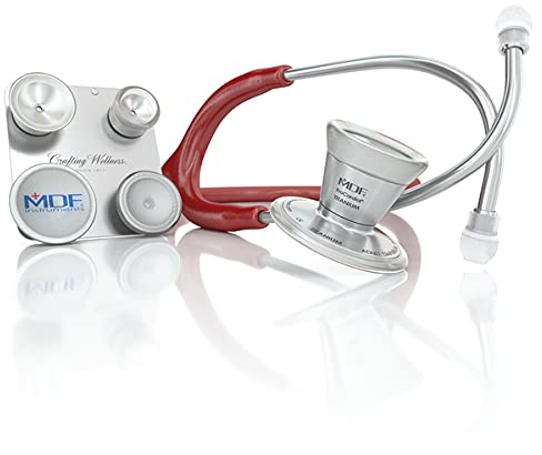 MDF ProCardial C3 Titan Kardiologie Zweikopf-Stethoskop mit umbaubarem Bruststück für Erwachsene, Kinder, Säuglinge und Neugeborene - Gratis-Parts-for-Life - Weinrot (MDF797CCT-17)