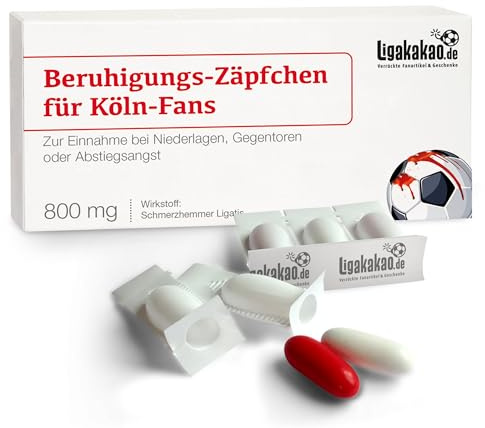 Beruhigungs-Zäpfchen® für Köln Fans | Lakritz-Zäpfchen für Köln Fans zur Einnahme bei Niederlagen, Gegentoren & Abstiegsangst | Wähle unsere verrückten Männer Geschenk Fanartikel über „Farbe“ aus