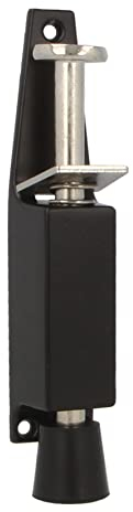 Amig - Fermaporta in Gomma Mod10 per Fissare e Tenere Aperte le Porte, Fermaporta Verticale in Zamak, Anti Battitura, Misure 120 x 25 mm, Percorso 28 mm, Nero