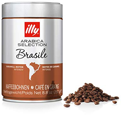 illy Kaffee, Espressobohnen der Arabica Selection aus Brasilien - Verpackung mit 2 Dosen zu je 250 g